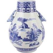 Fine Asianliving Chinese Vaas Blauw Wit Porselein D21xH29cm