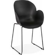 Stoel met armleuningen ZAKARY 59x54x89 cm Zwart