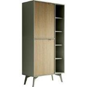 Meubella - Boekenkast Essence - Groen - Licht eiken - 80 cm