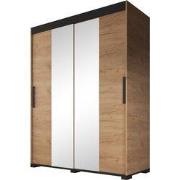 Meubella - Kledingkast Brazil - Eiken - 150 cm - Met spiegel