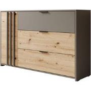 Meubella - Dressoir Roma - Grijs - Eiken - 125 cm