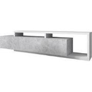 Meubella - TV-Meubel Bello - Beton - Wit - 219 cm
