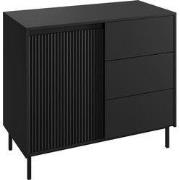 Meubella - Dressoir Orvana - Zwart - 103 cm