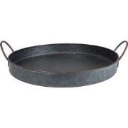 QUVIO Dienblad vintage met handvaten metaal - 30 CM