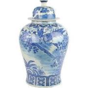 Fine Asianliving Chinese Gemberpot Blauw Wit Porselein Handgeschilderd