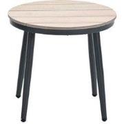 Margriet bijzettafel - Ø50 cm - carbon black - light teak vironwood