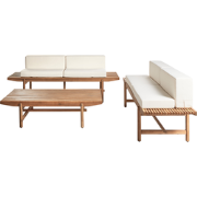 Beliani GIAVENO - Loungeset-Lichte houtkleur-Acaciahout