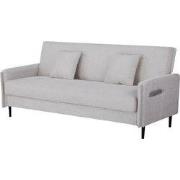 Slaapbank 3-Zits - Stof Beige - Zithoogte 47cm - 200x85x87cm - Torvi