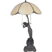 LumiLamp Tiffany Tafellamp  Ø 41x70 cm  Beige Bruin Glas Tiffany Burea...