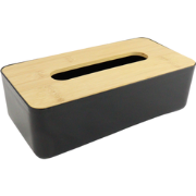 OTIX Tissue box - Houder - Zwart - 26x13.2x8.8 cm - Bamboe en kunststo...