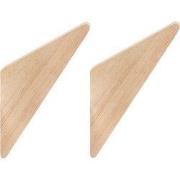 QUVIO Wandhaakje driehoek - Hout - Set van 2