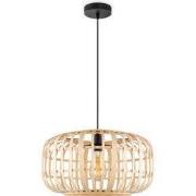 Boheemse Hanglamp - Bamboe Lampenkap - Elliptische - Beige - Ø40 x 126...