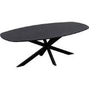 QUVIO Eettafel Sofia - Deens ovaal - 180x90 cm - Kruispoot - Zwart