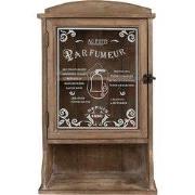 Clayre & Eef Wandkast 32x15x54 cm Bruin Hout Glas