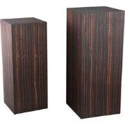 PTMD Zuil Tiess - 35x35x85 cm - Hout - Bruin - Set van 2