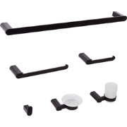 Beliani PARACAS - Badkamer hardware set-Zwart-Aluminium