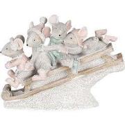 Clayre & Eef Beeld Muis 15x5x11 cm Grijs Polyresin Muis