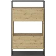 Schoenenkast met 2 laden, eiken en donkergrijs decor, Verona 2 - L68,5...