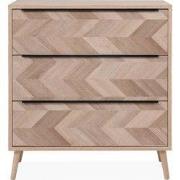 Ladekast 3 laden eiken sonoma en visgraatpatroon effect L80 cm - TORUN