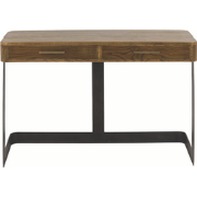 Bureau van metaal en massief eikenhout