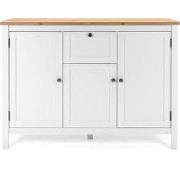 Buffet 3 deuren 1 lade L120 cm - Wit decor - BERGEN