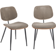 Set van 2 fluwelen stoelen met houten afwerking - Olympia