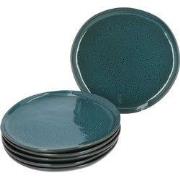 6 stuks Dinerborden Jade Groen - Reactive Glazing Aardewerk