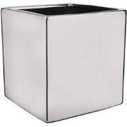 Mica Decorations chaz bloempot vierkant zilver maat in cm: 21x21x21