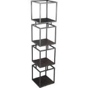 PTMD Kast Nanci - 33x33x155 cm - Ijzer - Zwart