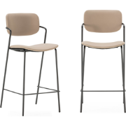 Set van 2 krukken met zwarte metalen poten H66 cm - MAIKA