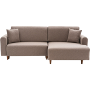 Hoekbank met slaapfunctie en rechtse chaise longue in stof L246 cm - M...