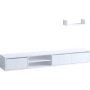 Set TV-meubel met 3 deuren en wandplank wit L180 cm  ALCOR