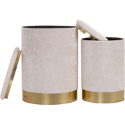 Set van 2 opberghockers in fluweel D35 cm  COMFORT