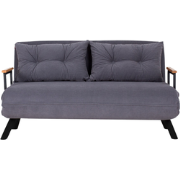 Slaapbank voor 2 personen in stof met metalen poten L133 cm  SANDO