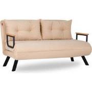 Slaapbank voor 2 personen in stof met metalen poten L133 cm  SANDO