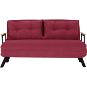 Slaapbank voor 2 personen in stof met metalen poten L133 cm  SANDO