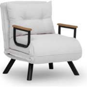 Converteerbare fauteuil in badstof met metalen poten L67 cm - SANDO