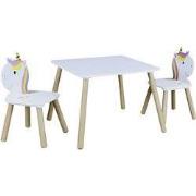Unicorn Kindertafel set met Stoeltjes - Tekentafel Kinderen