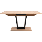 Uitschuifbare eettafel van 160 tot 200 cm, decor artisan eik en zwart ...