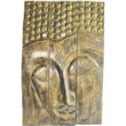 Fine Asianliving Thaise Boeddha Paneel Handgemaakt Boomstam L90xH140cm
