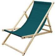 ECD Germany opvouwbare houten ligstoel, 3 ligstanden, tot 120 kg, donk...