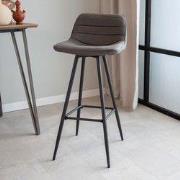 Industriële Barkruk Antraciet Kenton Microvezel Stof - 76 cm Zithoogte