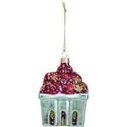 Xmas Hanger - Strawberries - Glass - Red -7x7x9,5cm