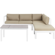 MESSINA - Loungeset voor 5 - Zandbeige/Wit - Aluminium