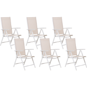 CATANIA  - Tuinstoel set van 6 - Beige - Aluminium