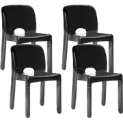 BETIM - Tuinstoel set van 4 - Zwart - Polypropyleen