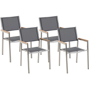 GROSSETO  - Tuinstoel set van 4 - Grijs - Polyester