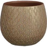 Mica Decorations Bloempot Madeira - 18x18x18 cm - Terracotta - Taupe