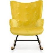 Aemely® Schommelstoel 'Steerne' - Geel Velvet, Blank Hout