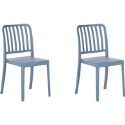 SERSALE  - Tuinstoel set van 2 - Blauw - Synthetisch materiaal